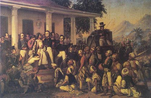 Raden Saleh Depicts the arrest of prince Diponegoro at the end of the Javan War Germany oil painting art